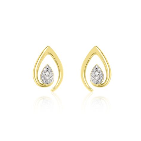 Boucles D'oreilles Or Jaune Sheilana Diamants - Puces Femme | Marc Orian