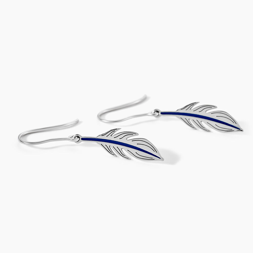 Boucles D'oreilles Pendantes Argent Blanc Stieg - Pendantes Femme | Marc Orian