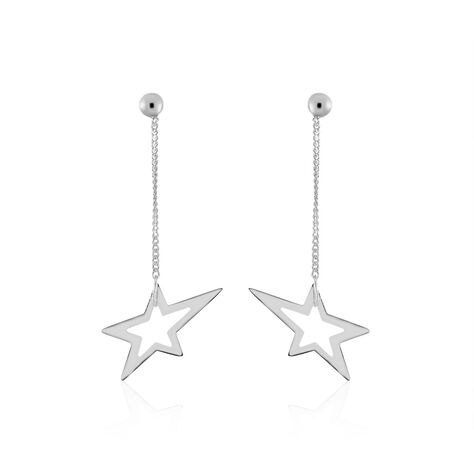 Boucles D'oreilles Pendantes Eloisa Argent Blanc - Pendantes Femme | Marc Orian