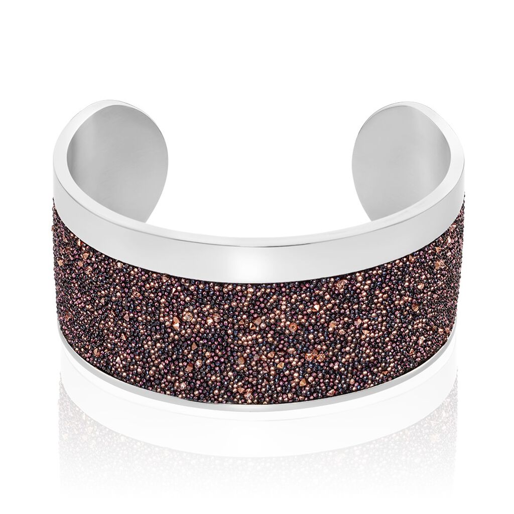 Bracelet Manchette Ouvert Acier Blanc Carron - Bijoux fantaisie Femme | Marc Orian
