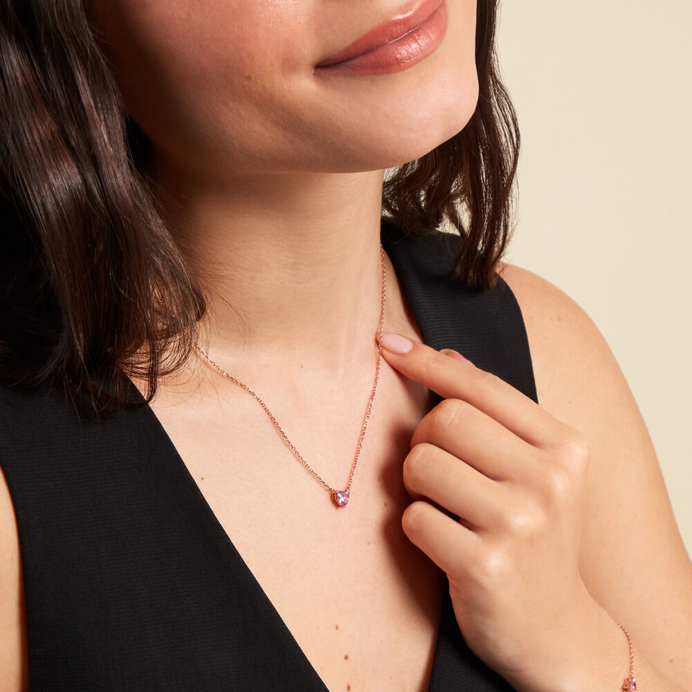Collier Kelvyn Argent Rose Oxyde De Zirconium - Colliers avec pierres Femme | Marc Orian