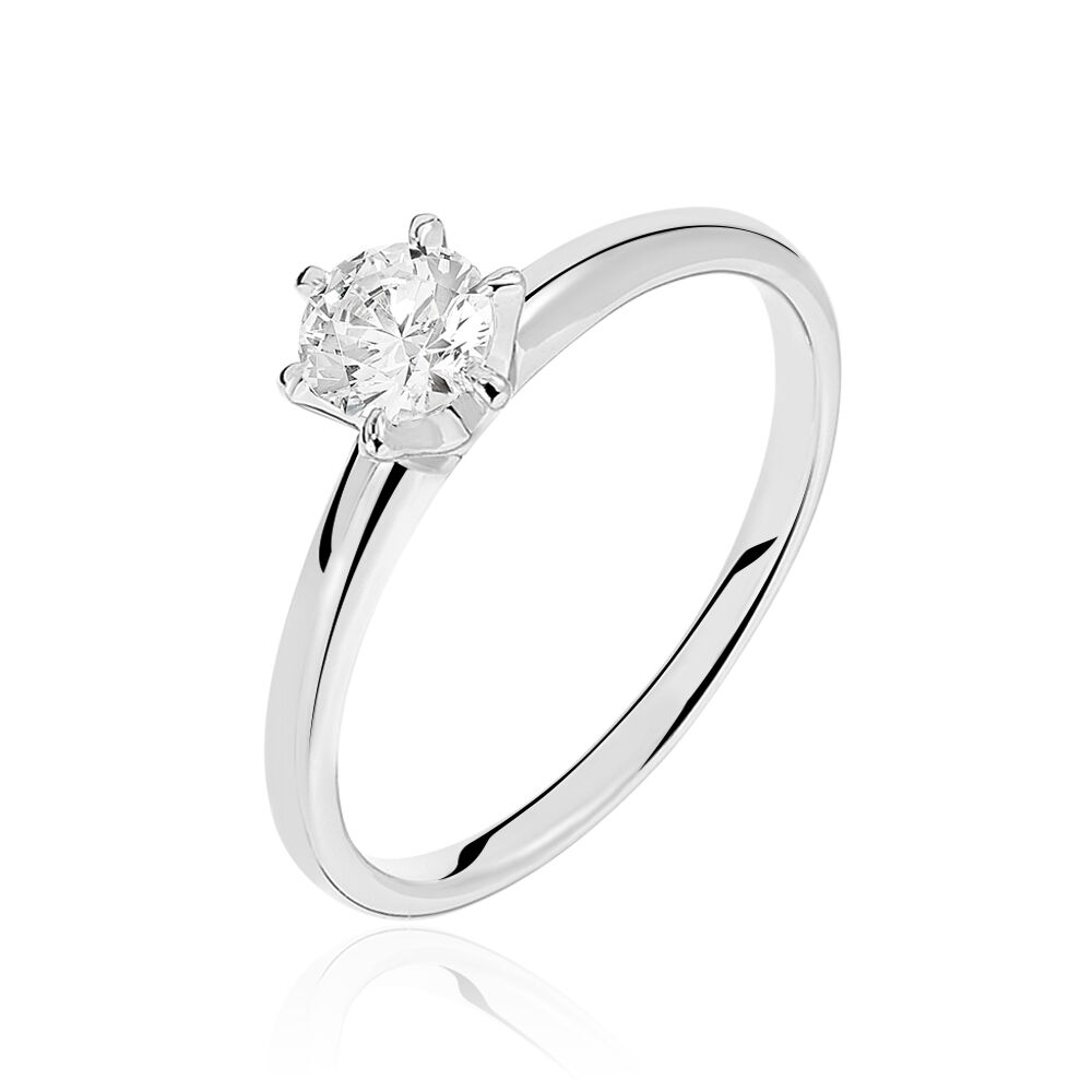 Bague Solitaire Samantha Or Blanc Diamant - Solitaires Femme | Marc Orian