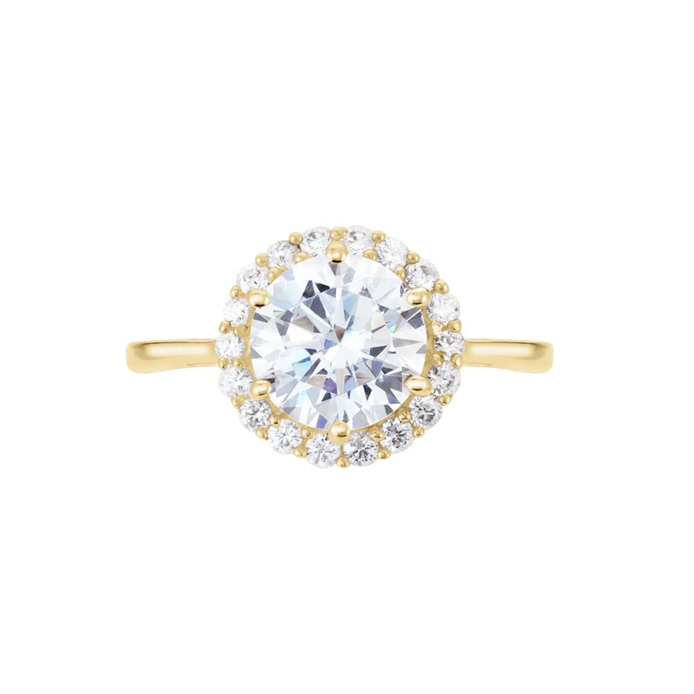 Bague Solitaire Plaqu&eacute; Or Jaune Melva Oxyde De Zirconium - Bijoux fantaisie Femme | Marc Orian