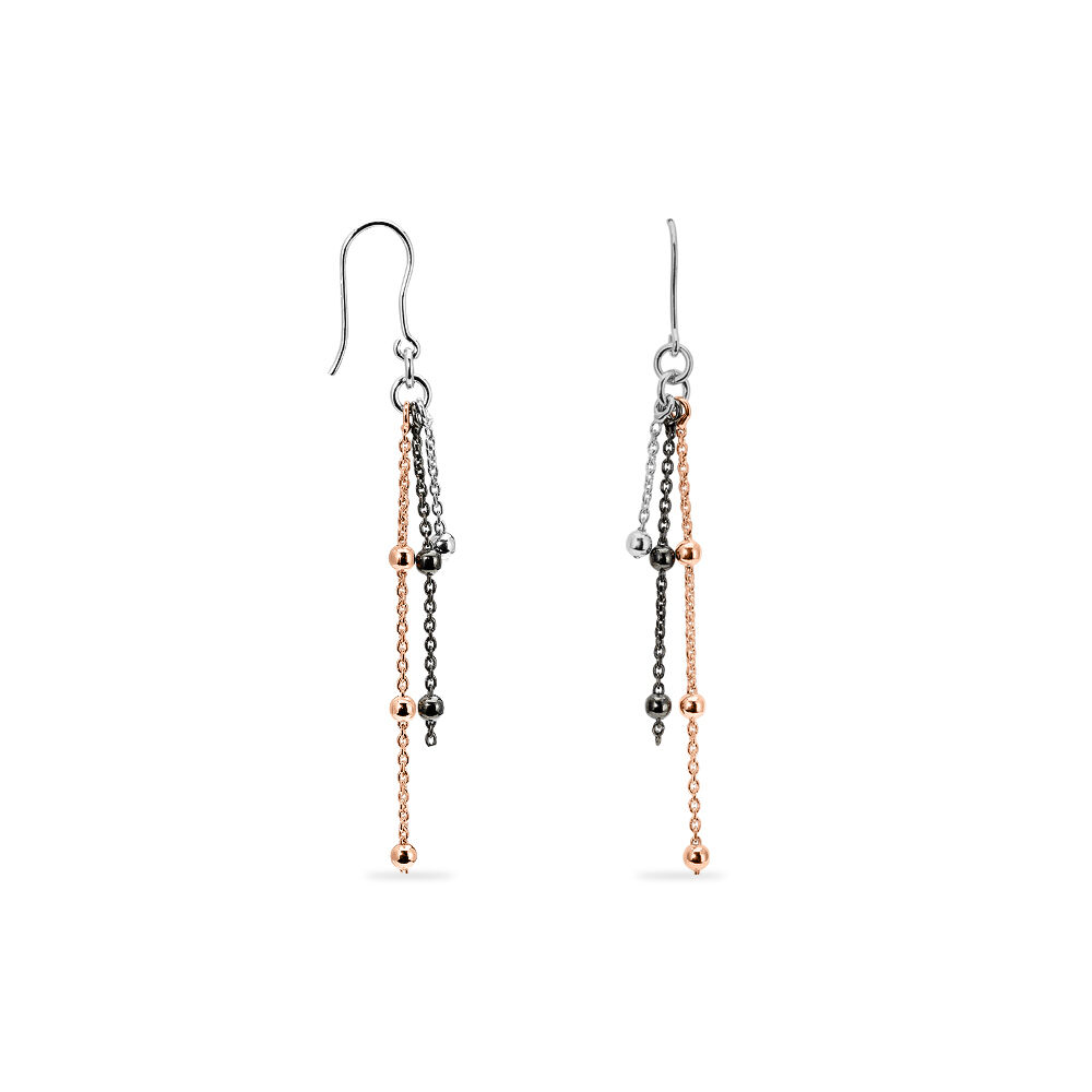 Boucles D'oreilles Pendantes Anfel Argent Tricolore - Pendantes Femme | Marc Orian
