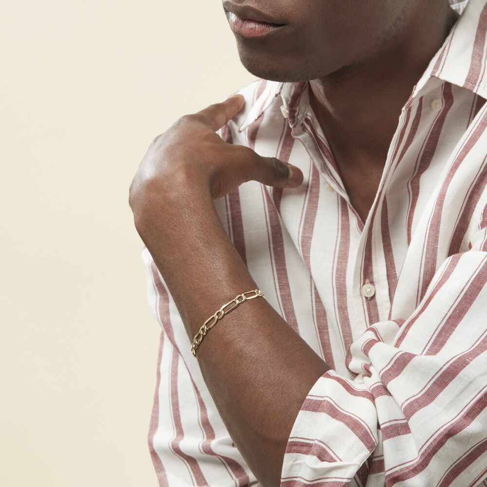 Bracelet Ophelio Maille Alternee 1/1 Or Jaune - Bracelets mailles Homme | Marc Orian