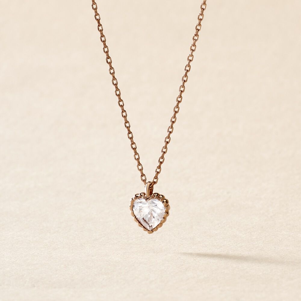 Collier Kadidjatou Or Rose Oxyde De Zirconium - Colliers solitaires Femme | Marc Orian