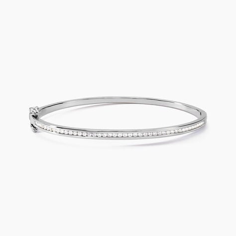 Bracelet Jonc Laurianne Argent Blanc Oxyde De Zirconium - Bracelets joncs Femme | Marc Orian