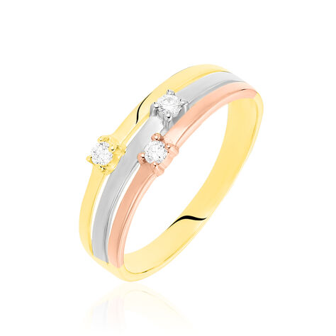 Bague Superposition Or Tricolore Diamant - Parure de mariage Femme | Marc Orian