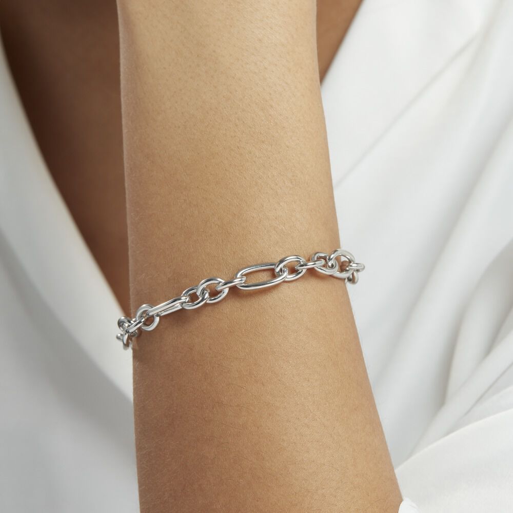 Bracelet Maille Camiorica Argent Blanc - Bracelets mailles Femme | Marc Orian