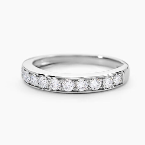 Alliance Rhea Ld Platine Blanc Diamant Synth&eacute;tique - Alliances avec pierres Femme | Marc Orian