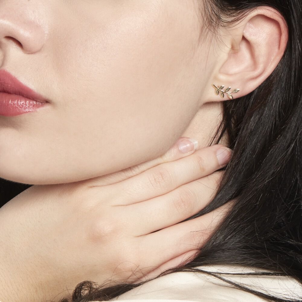 Boucles D'oreilles Puces Carla-rose Or Jaune - Puces Femme | Marc Orian