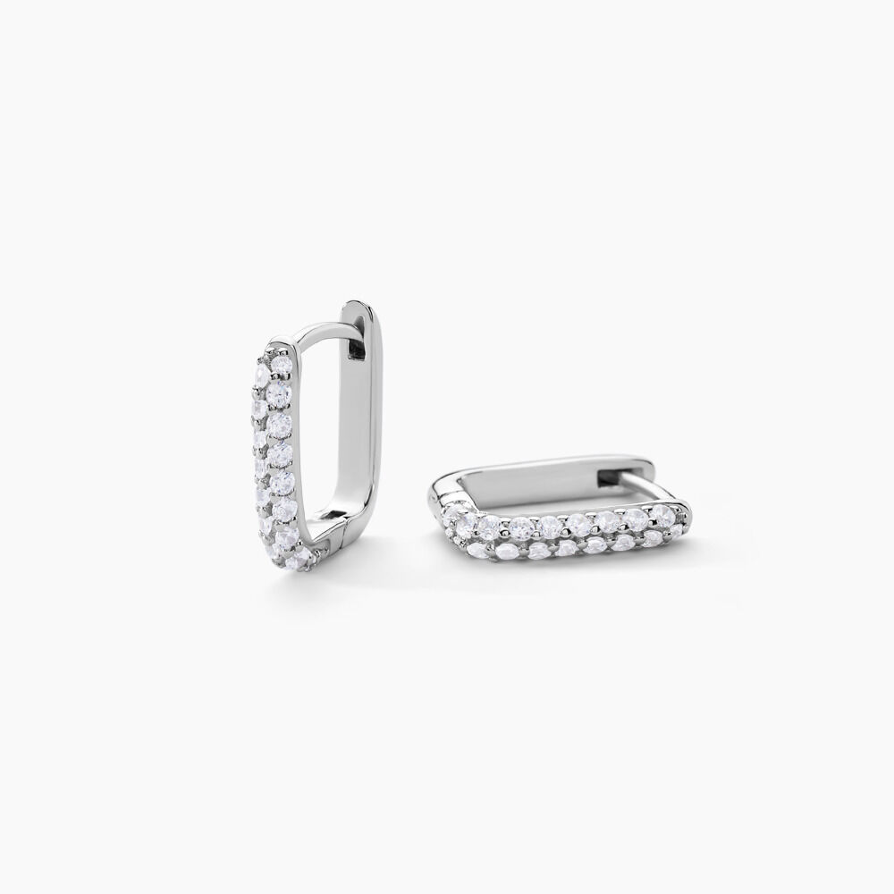 Créoles Aselya Argent Blanc Oxyde De Zirconium - Créoles Femme | Marc Orian