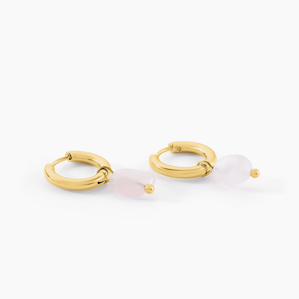 Créoles Acier Doré Quartz - Créoles Femme | Marc Orian