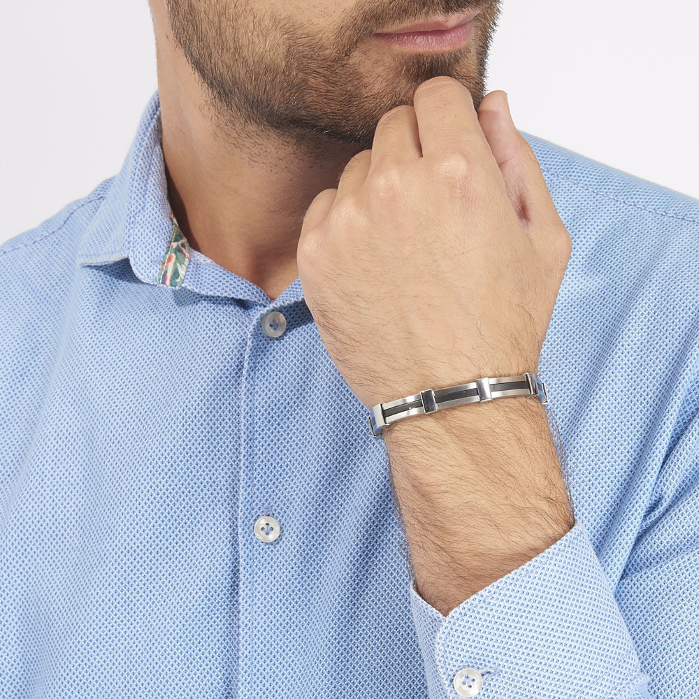 Bracelet Rene Acier Blanc - Bracelets cha&icirc;nes Homme | Marc Orian