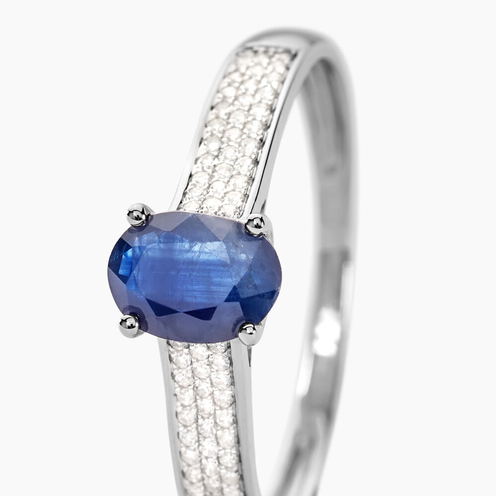 Bague Crista Or Blanc Saphir Et Diamant - Solitaires Femme | Marc Orian