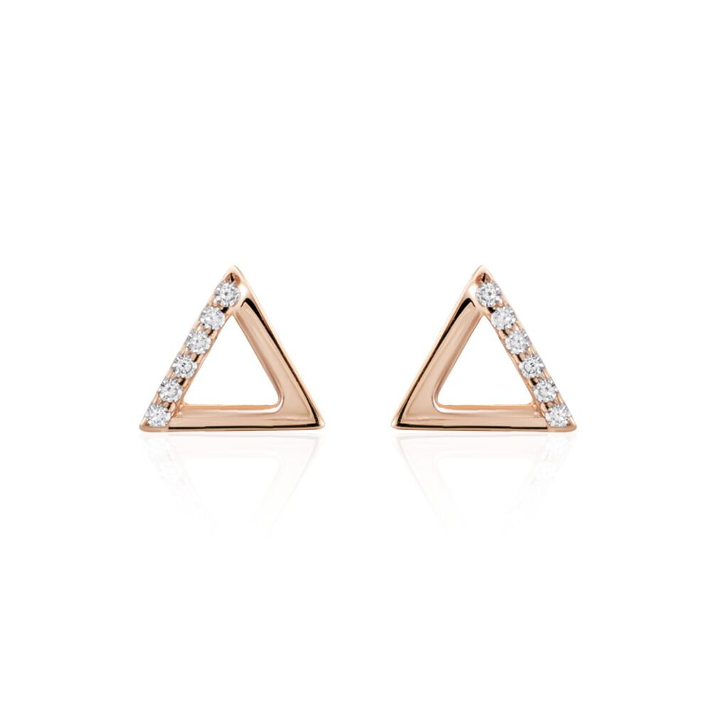 Boucles D'oreilles Puces Lorena Argent Rose Oxyde De Zirconium - Puces Femme | Marc Orian