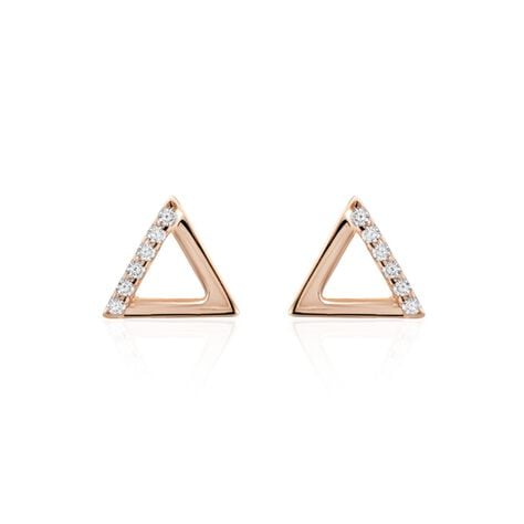Boucles D'oreilles Puces Lorena Argent Rose Oxyde De Zirconium - Puces Femme | Marc Orian