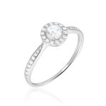 Bague Or Blanc Peony Oxyde De Zirconium - Solitaires Femme | Marc Orian
