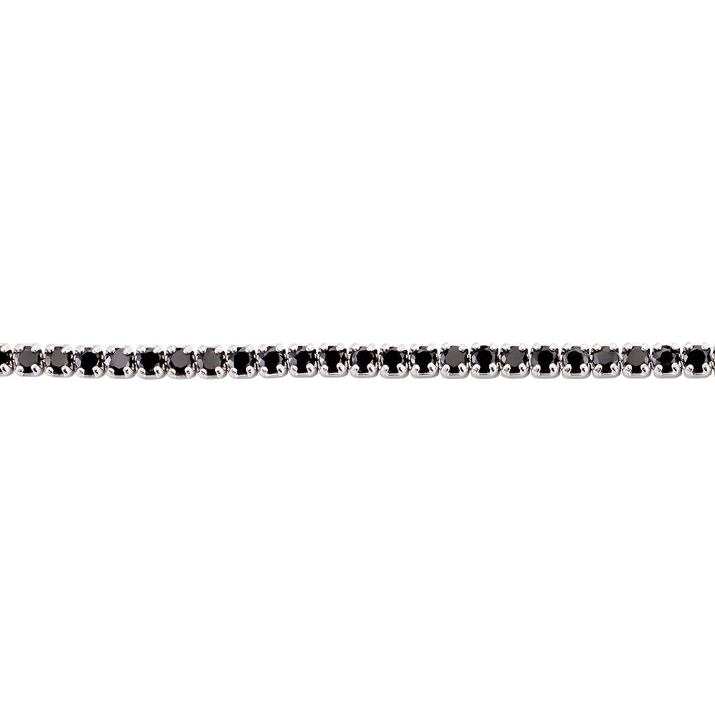 Bracelet Lou-anne Argent Blanc Oxyde De Zirconium Noir - Bracelets chaînes Femme | Marc Orian