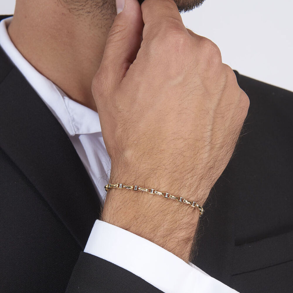 Bracelet Carlo Or Bicolore Maille Marine Ronde - Bracelets mailles Homme | Marc Orian