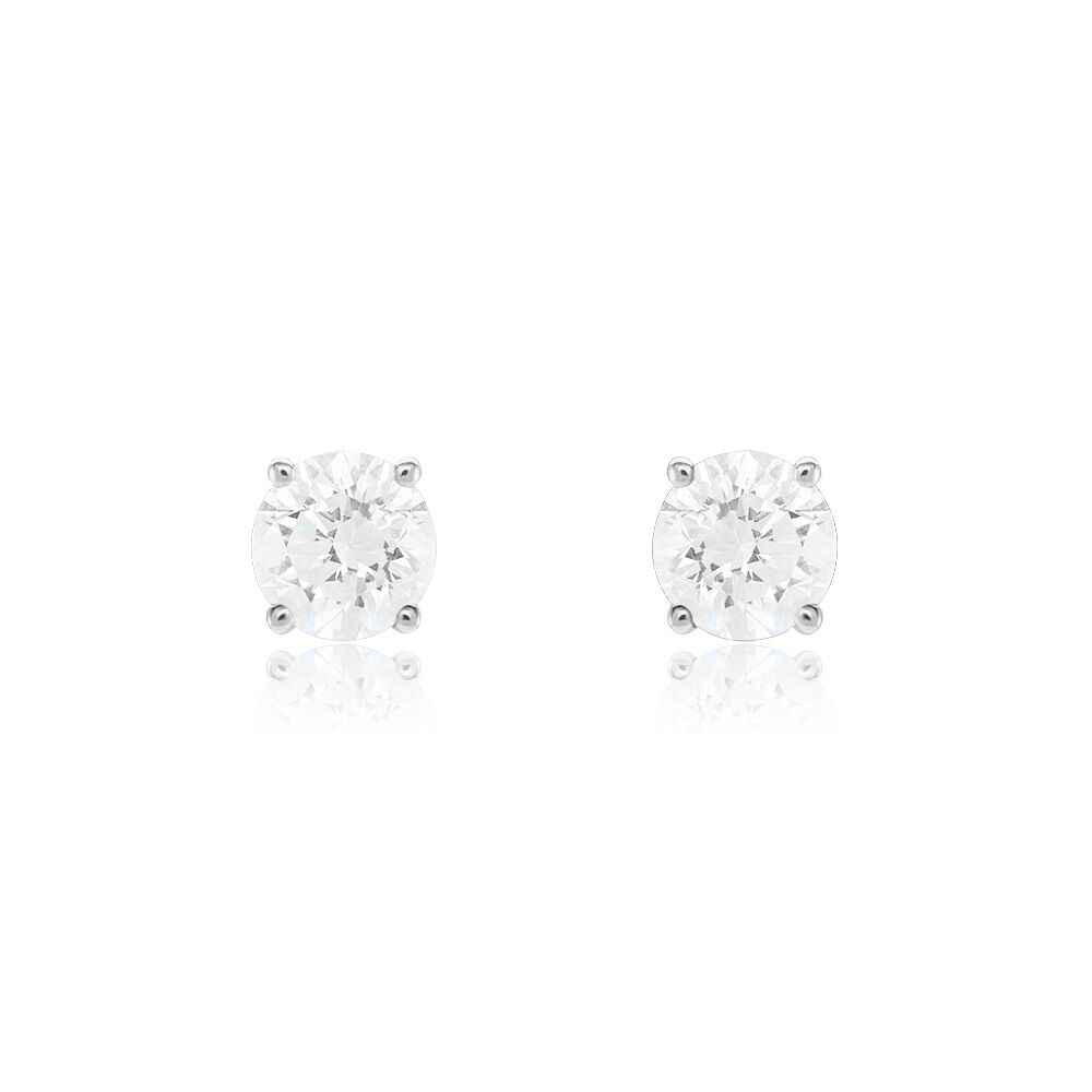Boucles D'oreilles Puces Or Blanc Aphrodite Diamants - Puces Femme | Marc Orian