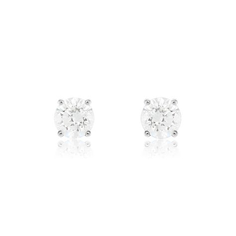 Boucles D'oreilles Puces Or Blanc Aphrodite Diamants - Puces Femme | Marc Orian
