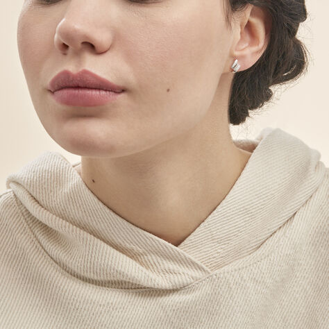 Boucles D'oreilles Puces Dolene Or Blanc Diamant - Clous d'oreilles Femme | Marc Orian