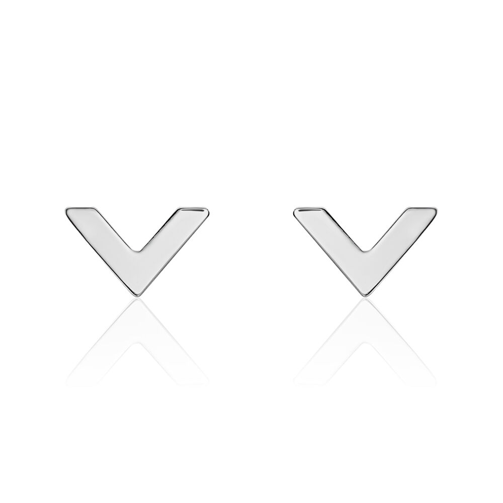 Boucles D'oreilles Puces Veroniica Argent Blanc - Puces Femme | Marc Orian