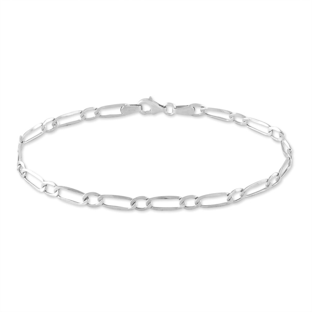 Bracelet Ophelio Maille Alternee 1/1 Or Blanc - Bracelets mailles Femme | Marc Orian