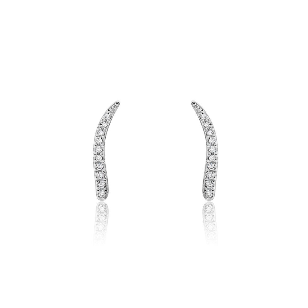 Bijoux D'oreilles Grimpants Gracelle Argent Blanc Oxyde De Zirconium - Piercings d'oreilles Femme | Marc Orian