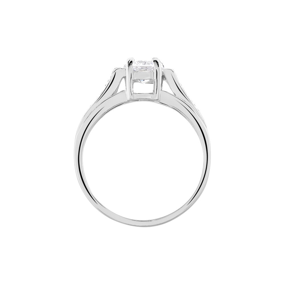 Bague Solitaire Mady Argent Blanc Oxyde De Zirconium - Bijoux fantaisie Femme | Marc Orian