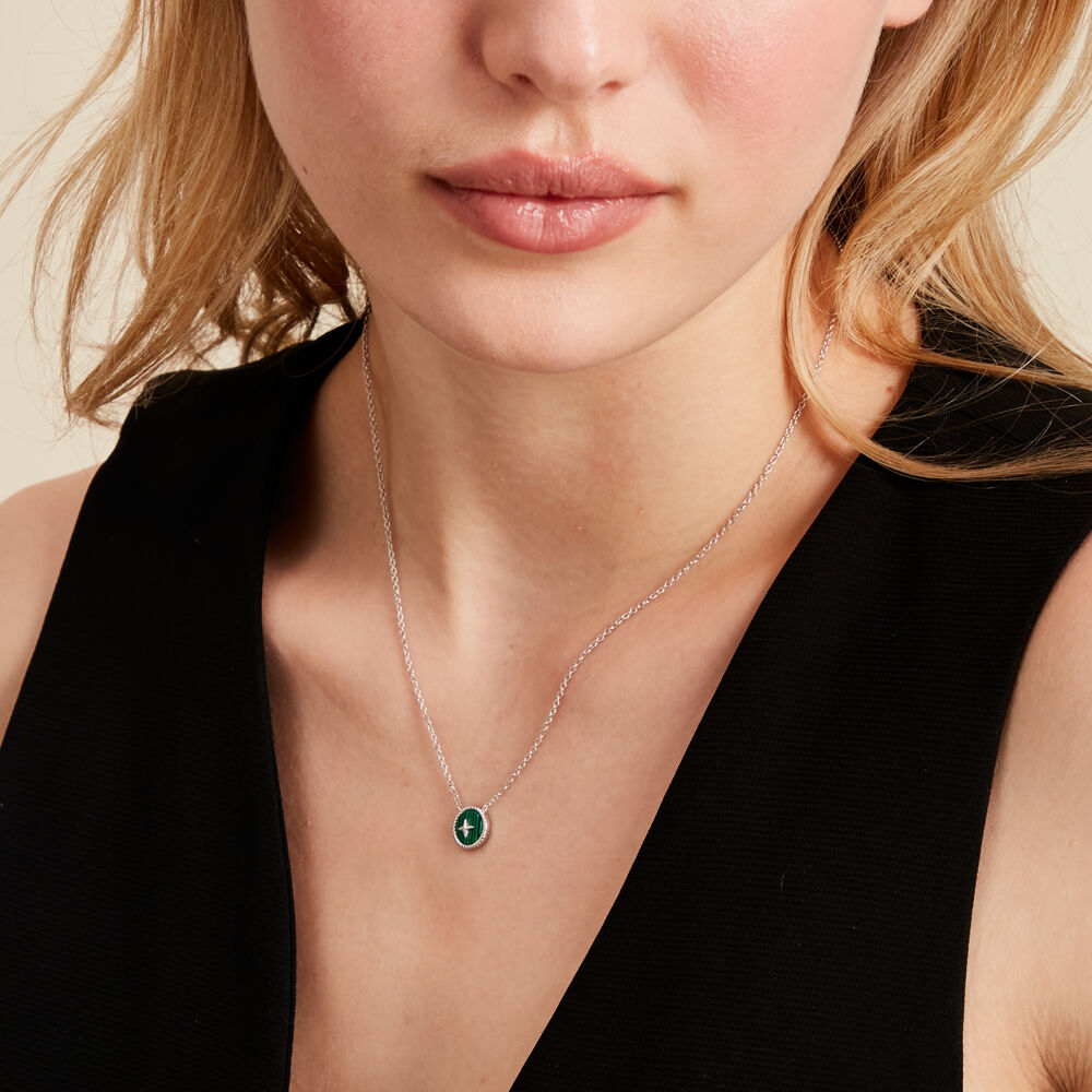 Collier Izarra Argent Blanc Malachite - Colliers avec pierres Femme | Marc Orian