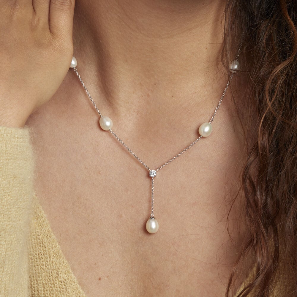 Collier Andony Argent Perle De Culture - Colliers avec pierres Femme | Marc Orian