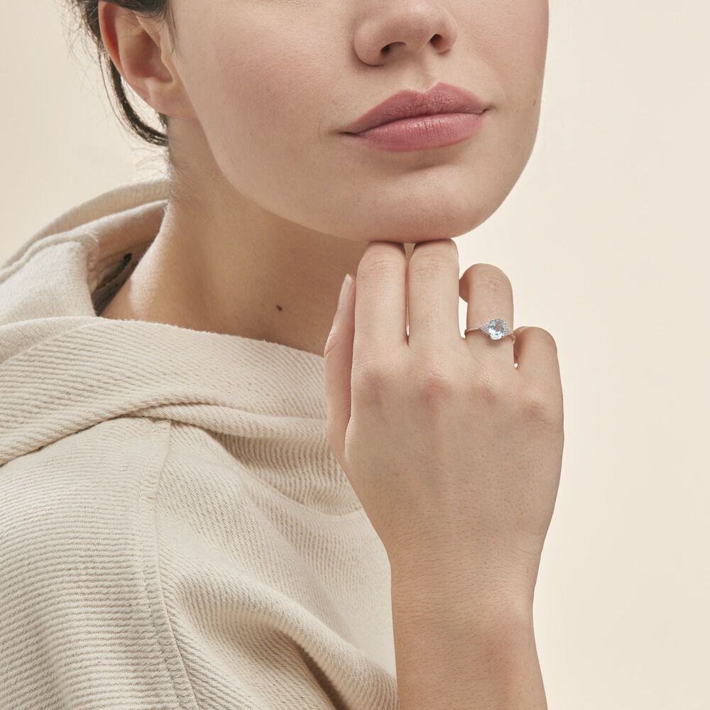 Bague Andreani Or Blanc Topaze Et Oxyde De Zirconium - Bagues pierres fines Femme | Marc Orian