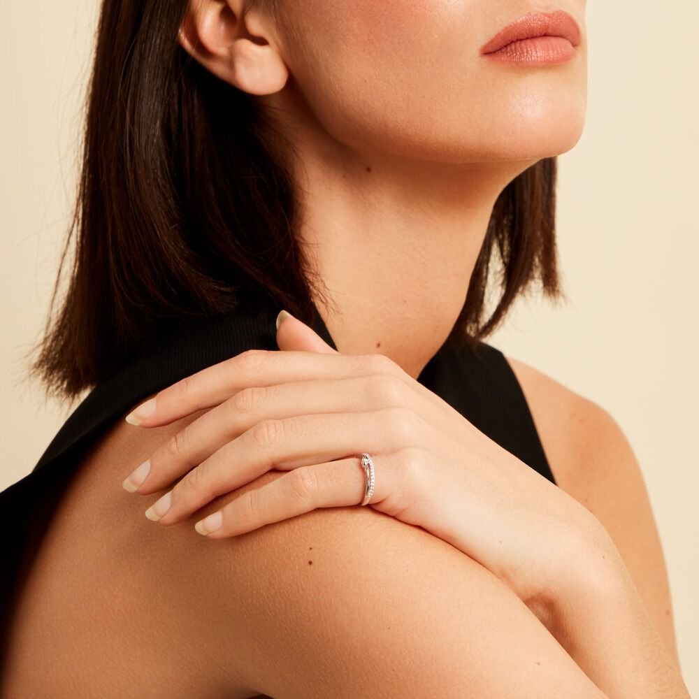 Bague Melanie Argent Blanc Oxyde De Zirconium - Bagues de promesse Femme | Marc Orian