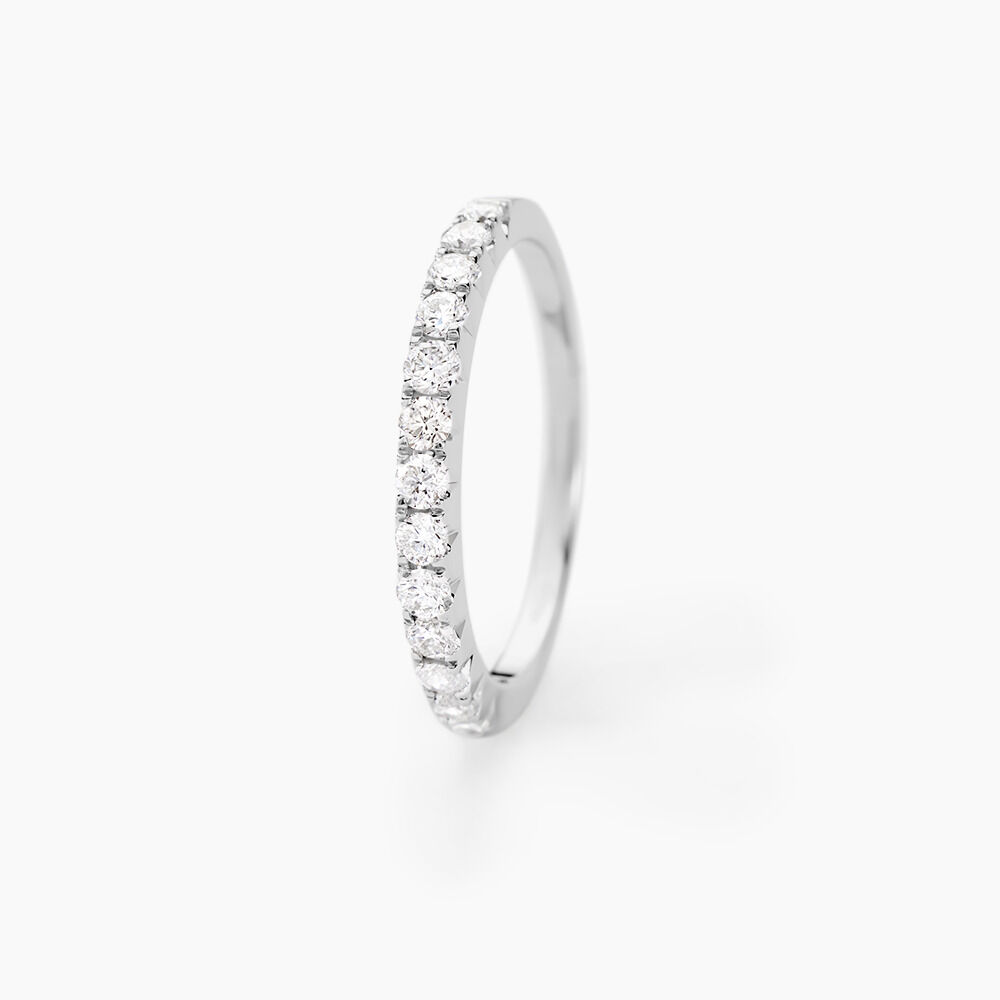 Alliance Pristina Or Blanc Diamant - Alliances avec pierres Femme | Marc Orian