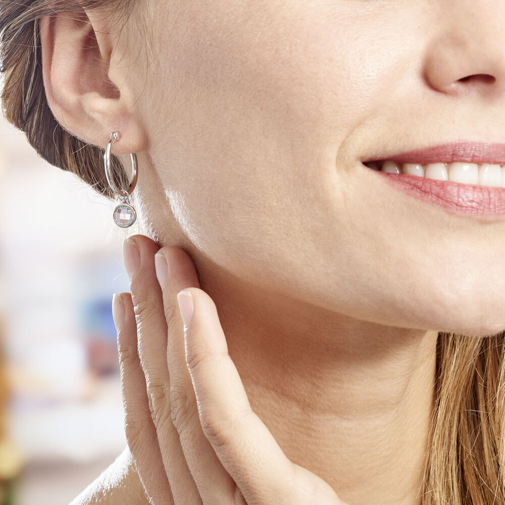 Créoles Bastiano Rondes Argent Blanc Oxyde De Zirconium - Créoles Femme | Marc Orian
