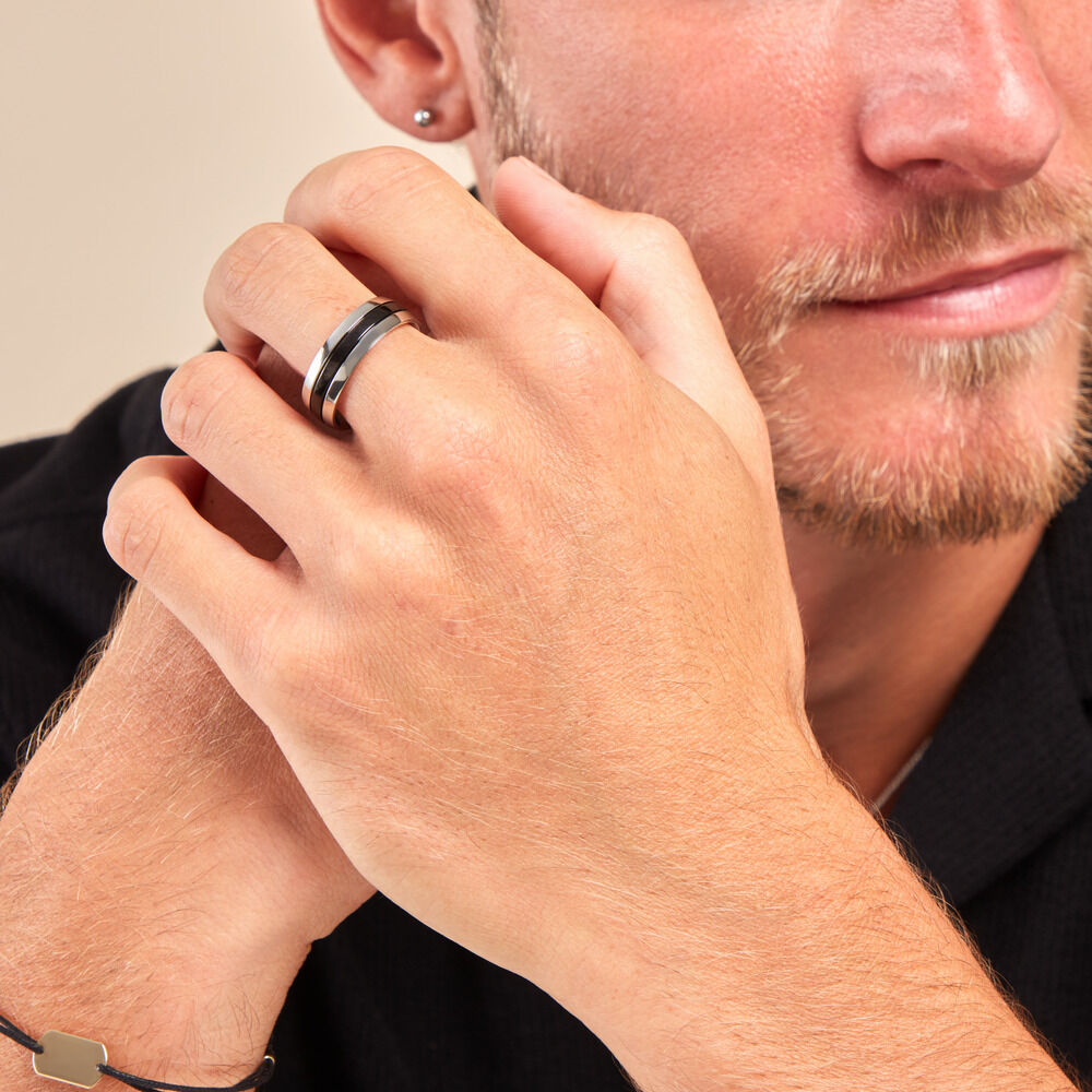 Bague John Acier Bicolore - Bagues grosses Homme | Marc Orian