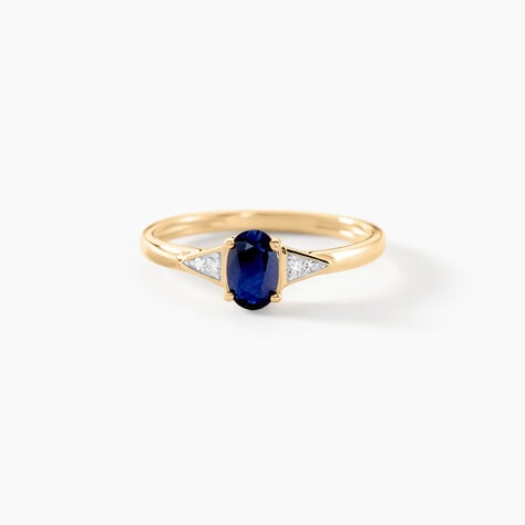 Bague Solitaire Ludmilla Or Jaune Saphir Et Diamant - Solitaires Femme | Marc Orian