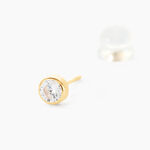 Boucles D'oreilles Puces Elda Serti Clos Or Jaune Oxyde De Zirconium - Puces Femme | Marc Orian