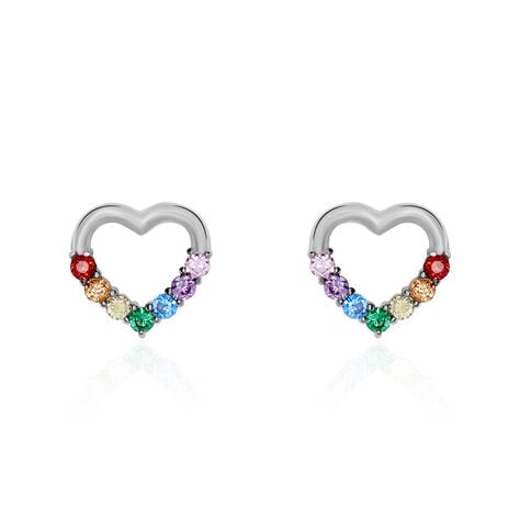 Boucles D'oreilles Puces Argent Blanc Hebert Oxydes De Zirconium - Puces Femme | Marc Orian