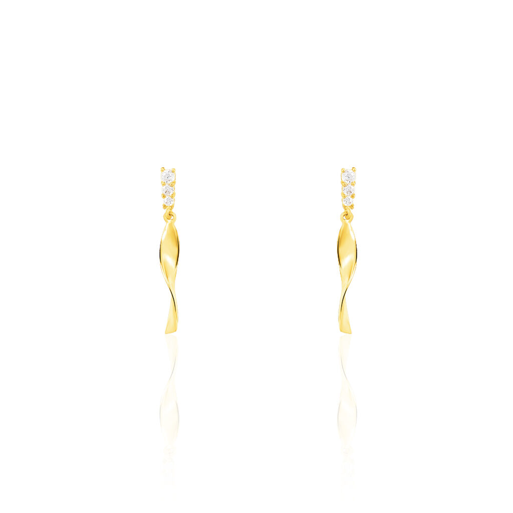 Boucles D'oreilles Pendantes Kristina Or Jaune Oxyde De Zirconium - Pendantes Femme | Marc Orian