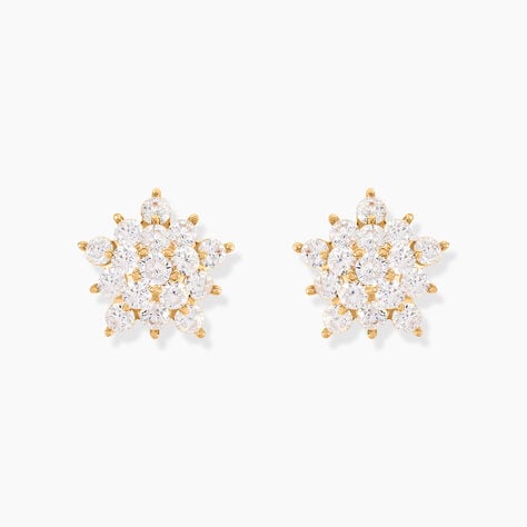 Boucles D'oreilles Puces Bleuenn Plaqué Or Jaune Oxyde De Zirconium - Nouveautés Femme | Marc Orian