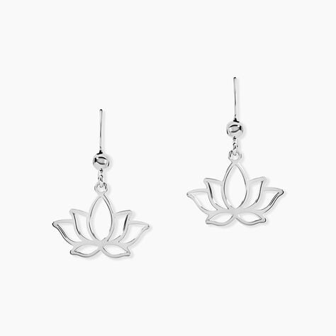 Boucles D'oreilles Pendantes Raia Argent Blanc - Pendantes Femme | Marc Orian