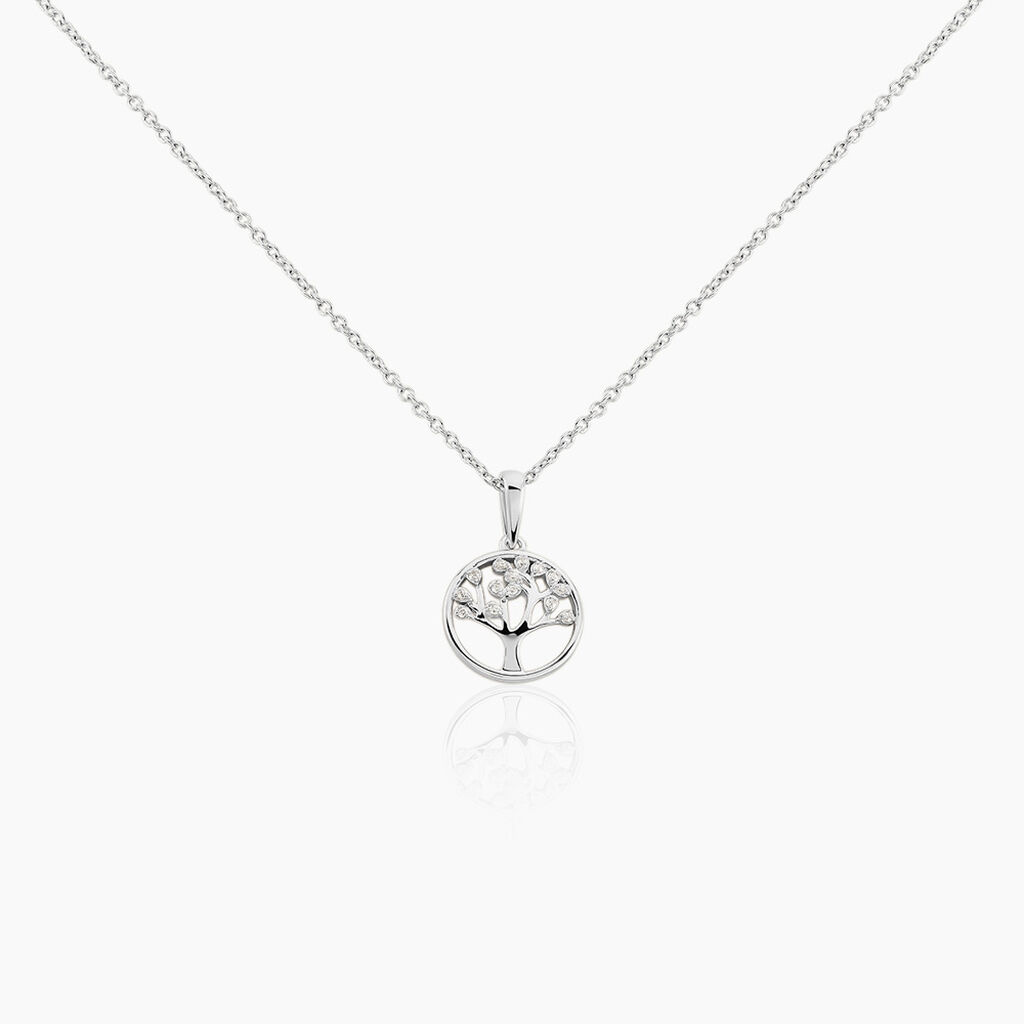 Collier Veva Argent Blanc Oxyde De Zirconium - Colliers avec pierres Femme | Marc Orian