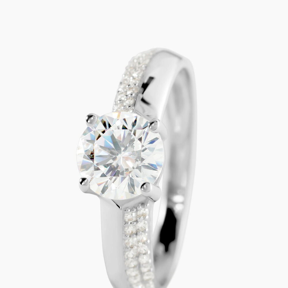 Bague Solitaire Messine Or Blanc Oxyde De Zirconium - Solitaires Femme | Marc Orian