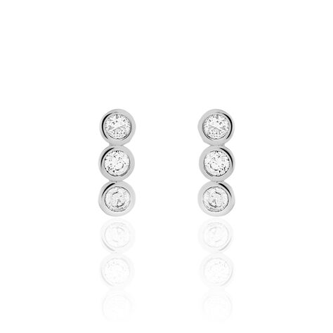 Boucles D'oreilles Puces Cyleneae Argent Blanc Oxyde De Zirconium - Puces Femme | Marc Orian