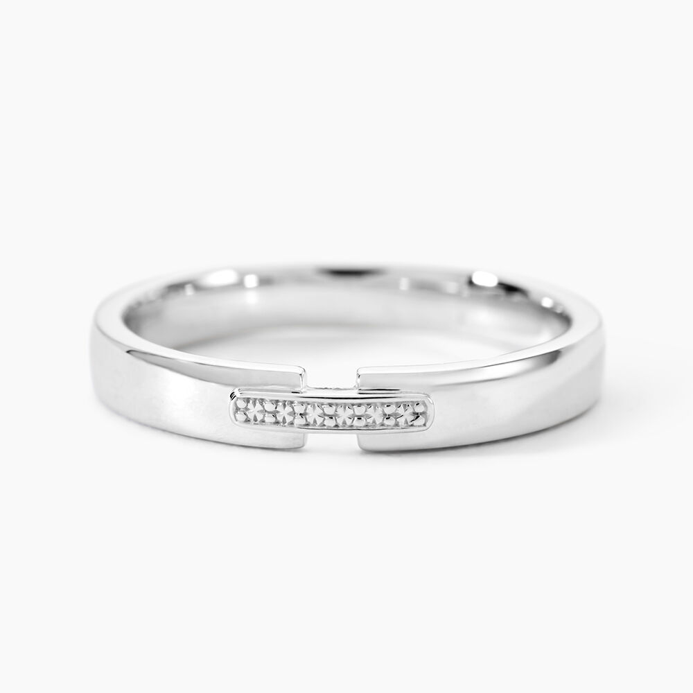 Alliance Magali Ruban Plat Or Blanc - Alliances duo Unisex | Marc Orian