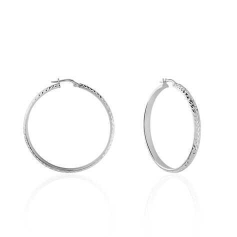 Créoles Argent Blanc Esmee - Boucles d'oreilles Créoles Femme | Marc Orian