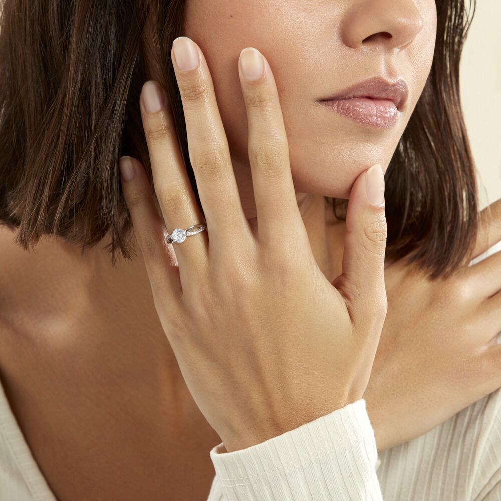 Bague Solitaire Essie Argent Blanc Oxyde De Zirconium - Solitaires Femme | Marc Orian